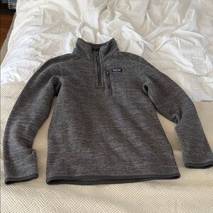 Patagonia boys Charcoal Zip-Up Sweater XL 14